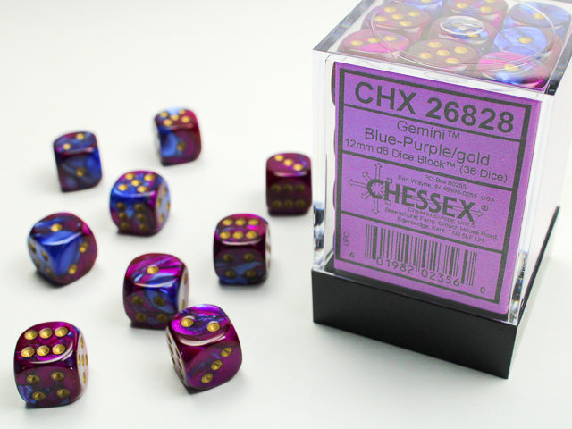 Chessex Gemini Blue Purple/Gold dice