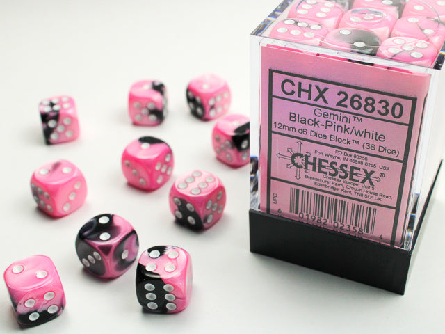 Chessex Gemini Black Pink/White dice