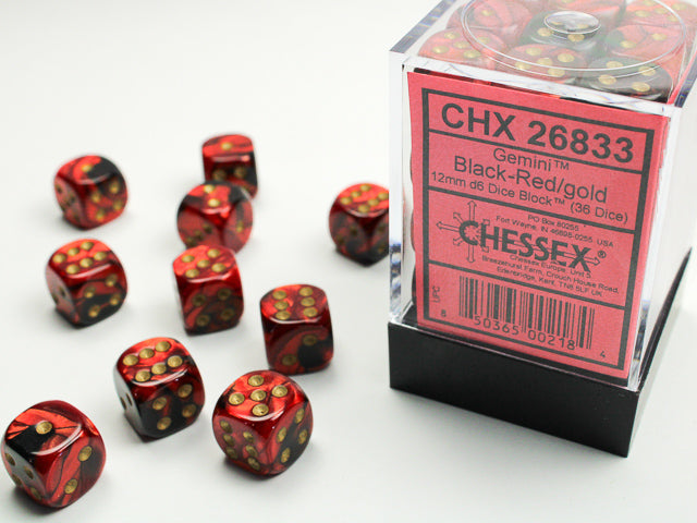 Chessex Gemini Black-Red/Gold dice