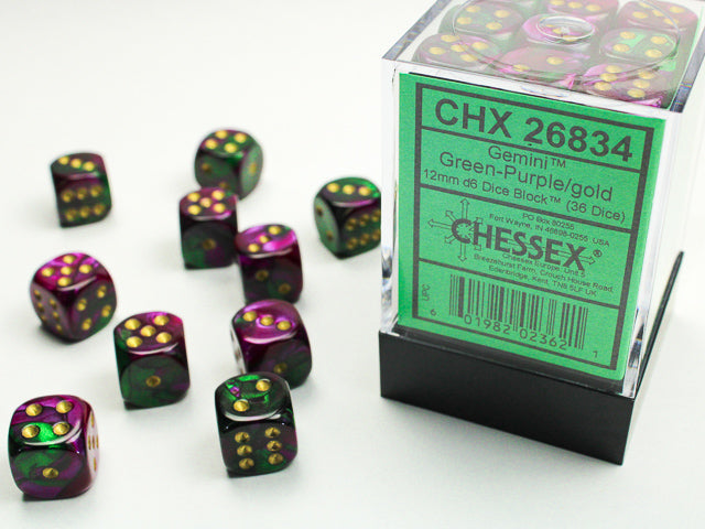 Chessex Gemini Green Purple/Gold dice