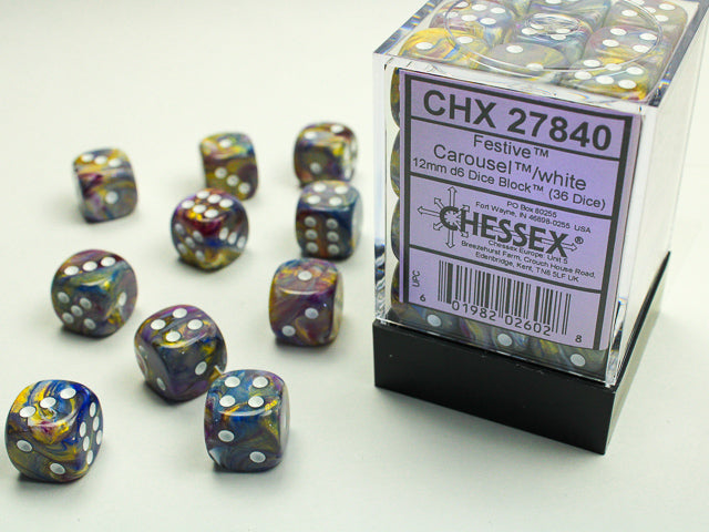 Chessex Festive Carousel/White dice