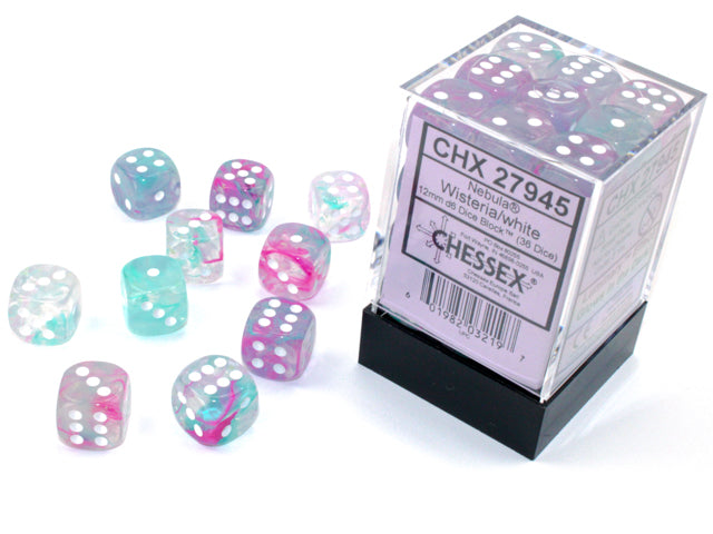 Chessex Nebula Wisteria/White dice