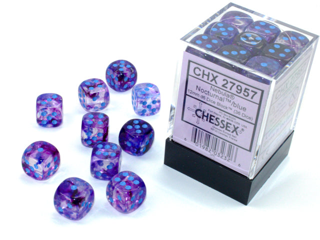 Chessex Nebula Nocturnal/Blue dice