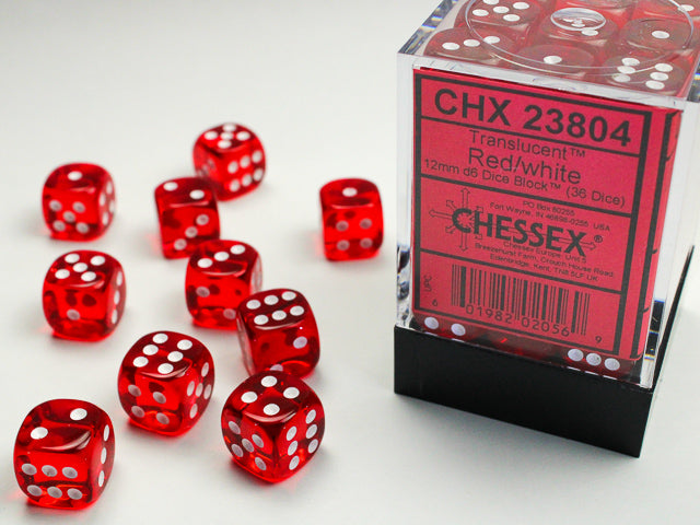 Chessex Translucent Red/White dice