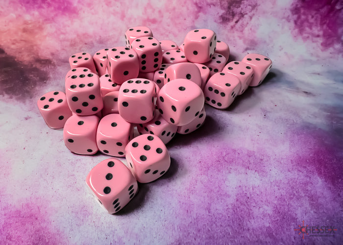 Chessex Opaque Pastel Pink/Black dice
