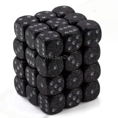 DND Dice Set-Chessex D&D Dice-12mm Speckled Ninja Plastic Polyhedral Dice Set-Dungeons and Dragons Dice Includes 36 Dice – D6