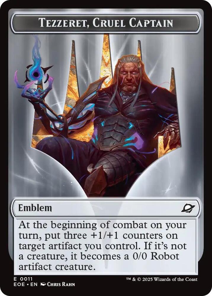 Robot // Emblem - Tezzeret, Cruel Captain Double-Sided Token (Back)